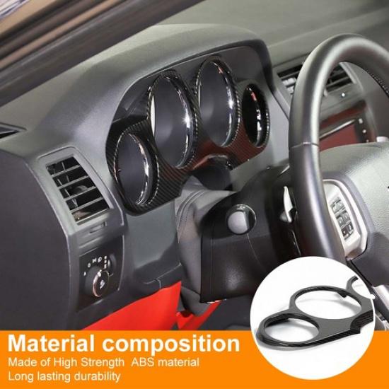 Interior Dashboard Panel Cover Trim For Dodge Challenger 2009-2014 Carbon Fiber