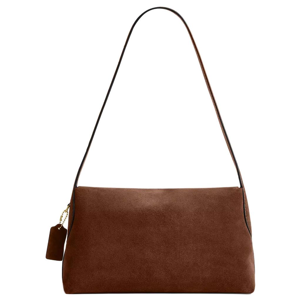Coach Chelsea 30 Logo Charm Push Lock Fabric With Leather Lining Built-In Zipper Pocket Leather Shoulder Bag Large Women Shoulder Bag CDS59-B4WBR