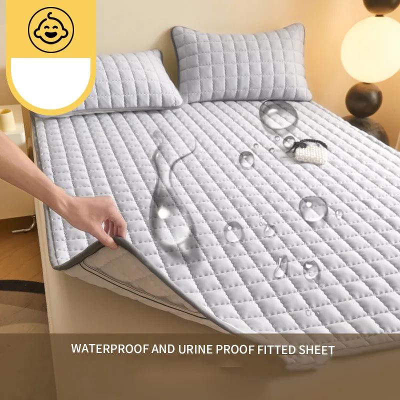 

New Thickening Quilted Waterproof Mattress Skin-Friendly Slow Rebound Cushion Anti-Wrinkle Single Double Size Fitted Mat 80x190cm 1pcs