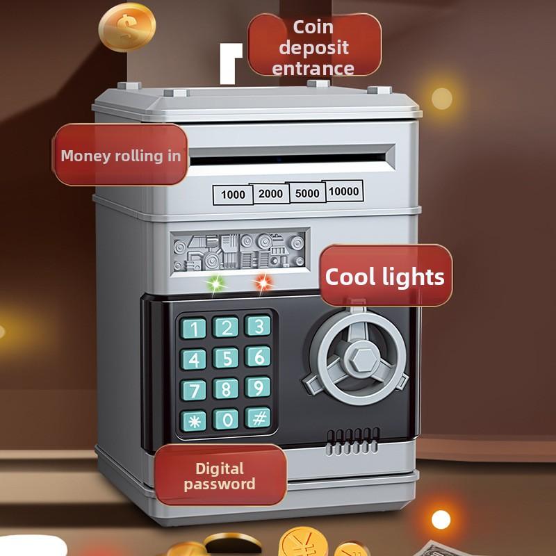 Children's Piggy Bank Password Box Automatic Money Rolling Fingerprint Large-capacity Simulation Intelligent Deposit Machine