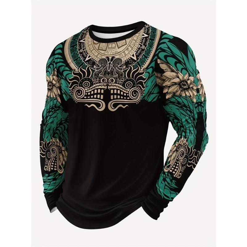 Powerful Lion 3D Printed Men's Trendy and Fashionable Long-sleeved T-shirt Urban Street Trendy and Fashionable Men's Top Casual