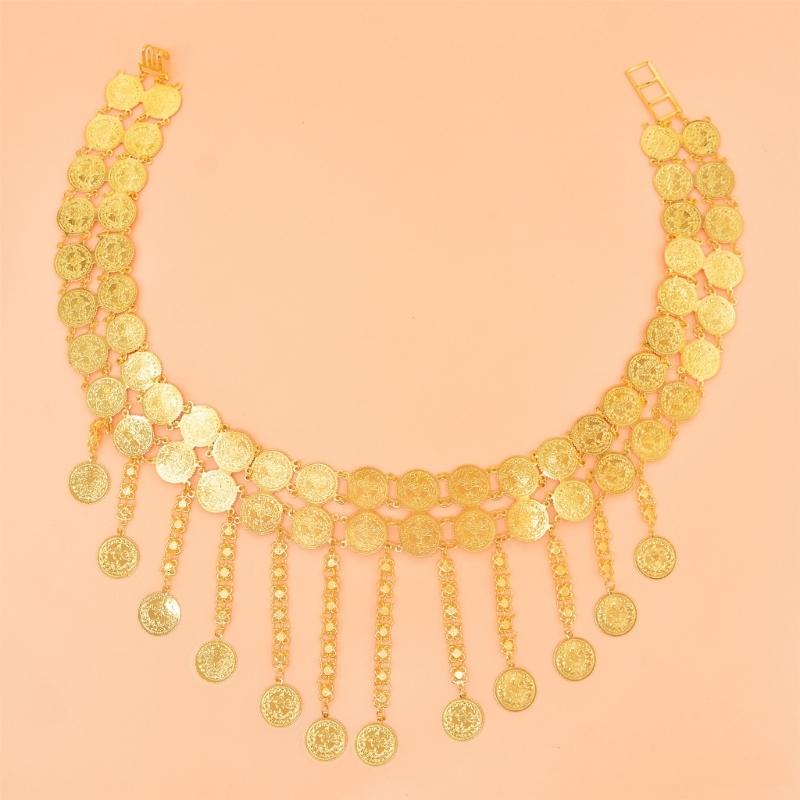 Fashionable Sturdy Alloy Double Strand Coin Tassels Dance Chain Decoration for Enhancing Dance Moves and Styles