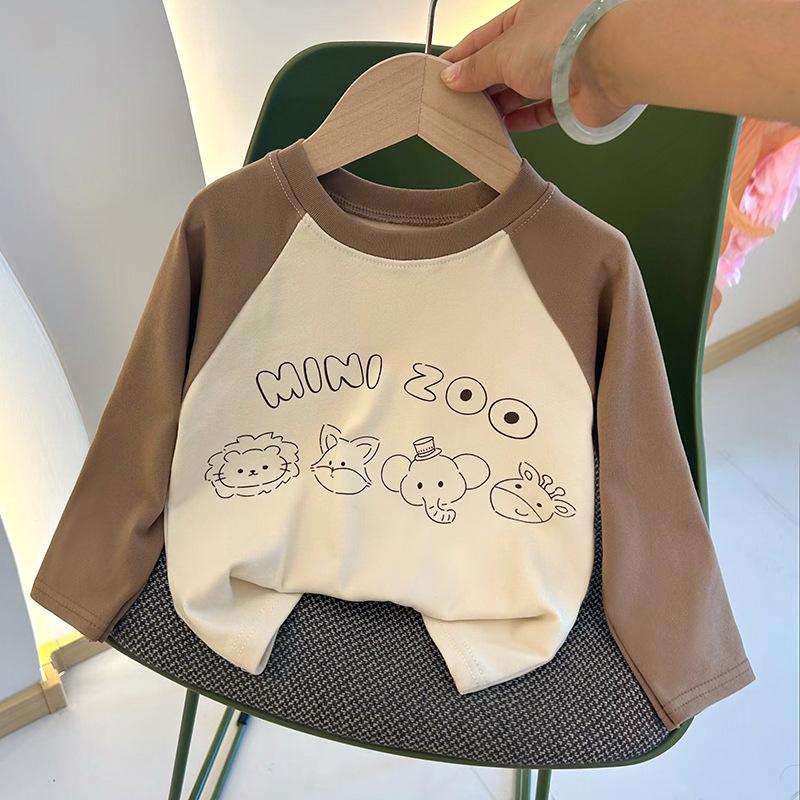 Kinder Langarm T-Shirt Buchstabenaufdruck Warmes Kinderhemd für Herbst und Winter