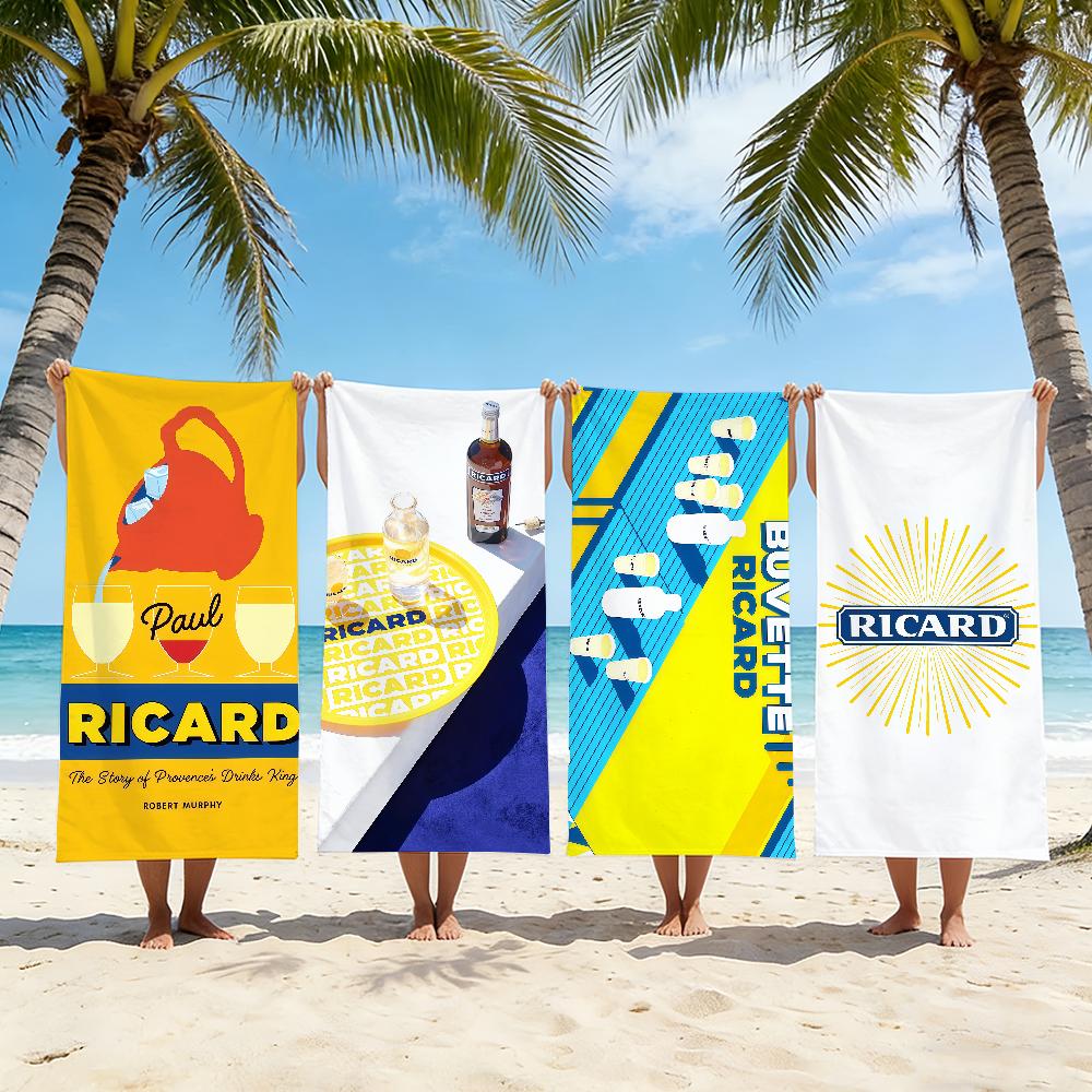 Brand R-Ricard Logo Towel Beach Towel Travel Lightweight Skin Friendly For Pool Beach Camping Cruise Summer
