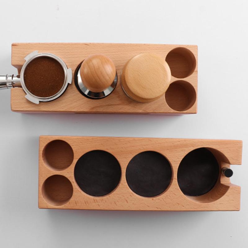 Wooden Coffee Tamper Holder 51/53/58mm Espresso Tamper Station Stand Base for Espresso Machine Barista Accessories