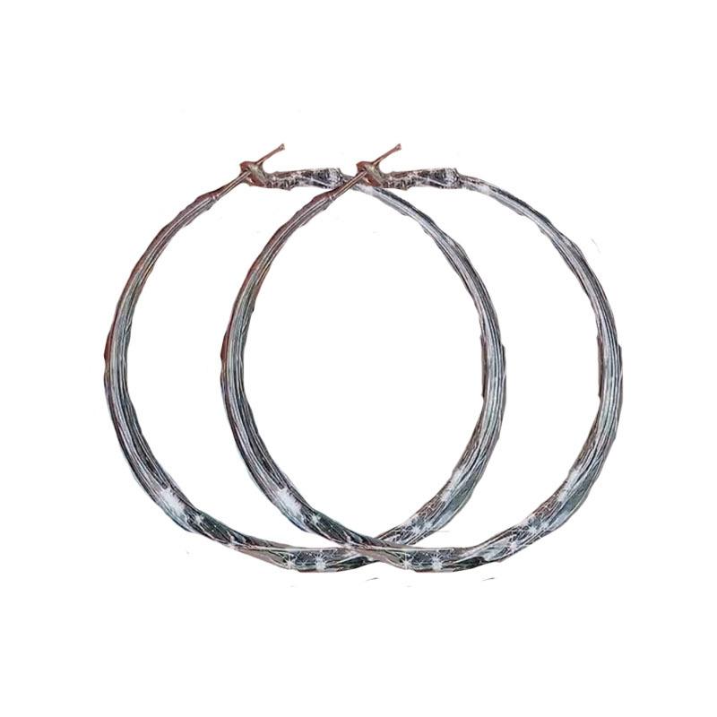 Exaggerated Earrings with Twisted Smooth Surface, Large Ear Loops, Simple, Fashionable, Versatile, Internet Famous Earrings, Design Sense Accessories