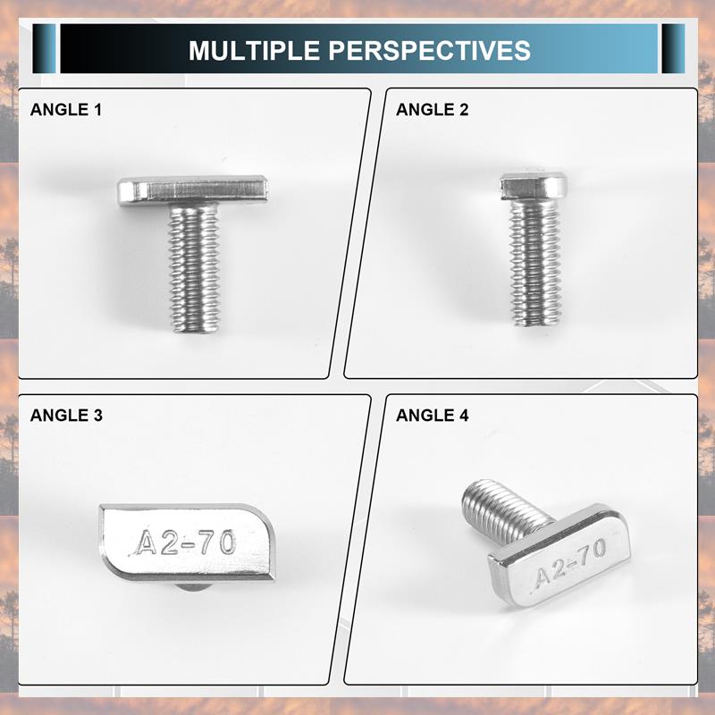 2025 Trend 15Pcs T Slot Bolt Replacement Parts Accessories M8 X 20 Screws, A2-70 Rail Track Screws Track Nuts With 15 Flange Nut