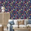 Ladybugs Wallpaper Navy Blue for Living Room and Bedroom 50x1000