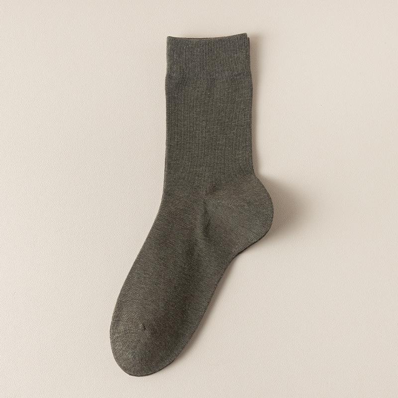 Socks Men's Cotton Anti Crack Socks Boneless Sewn Solid Colour Antibacterial Breathable Odour Resistant Anti Pilling Loose Men's Socks