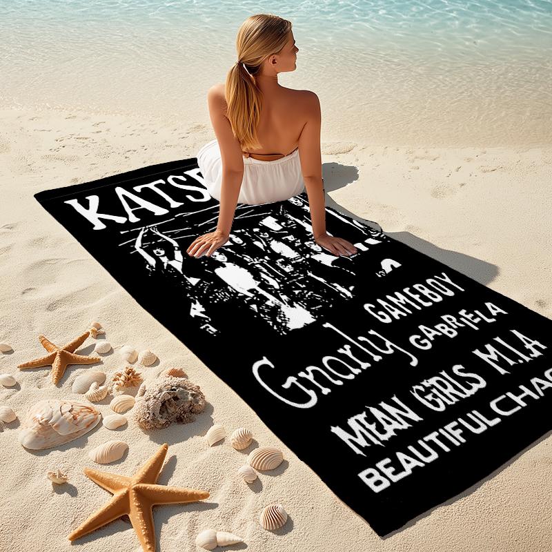 Beach Towel with KATSEYE Pattern - soft,absorbent,machine washable Lightweight&Modern,swimming,Travel Essentials