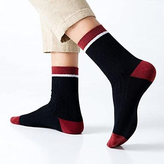 Socks Mens Business Spring Summer Autumn Breathable Moisture-Wicking 24-28cm Crew Cotton Gentlemens 5-Pair Set Thermal Casual Sports