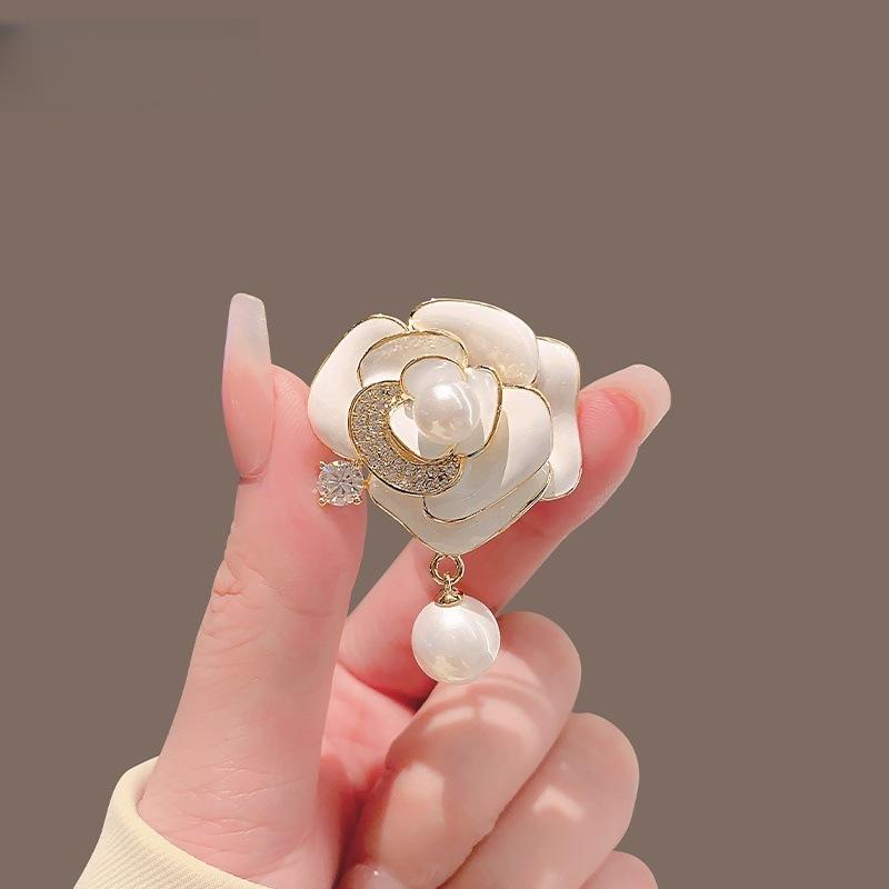 Ancient style auspicious clouds peony flower brooch elegant temperament high-end fashion corsage cheongsam Hanfu suit pin accessories