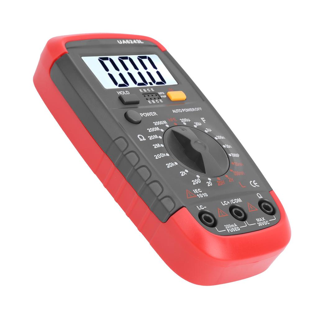 UA6243L Handheld LED Digital Multimeter Capacitance Meter Resistance Tester 1999 Display