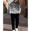 New Round Neck Men's Long Sleeve Pants Set 3d Fabric Suitable for Casual Travel Multi-Scenarios Sport Two-Piece Set