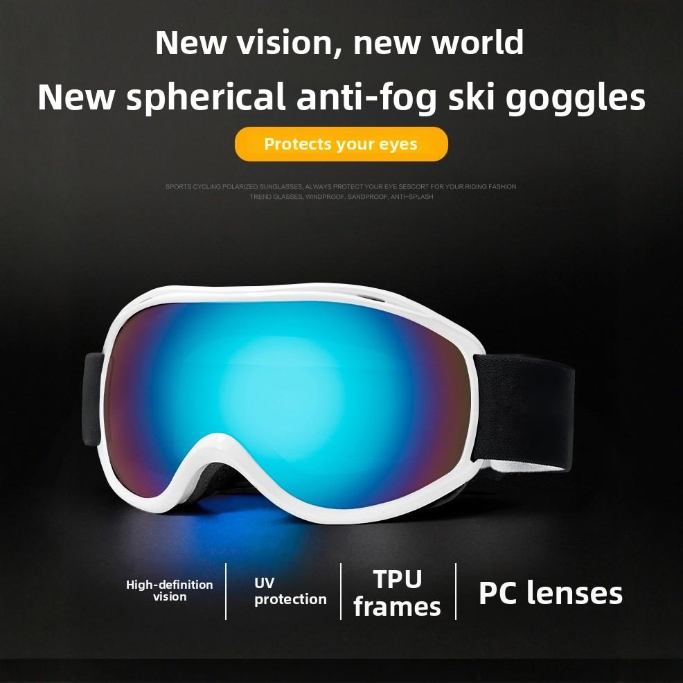 Professional Ski Goggles Double Layer Hd Anti Fog Windproof Snow Goggles Outdoor Skiing Protective Eyewear Compatible With Myopia Glasses