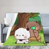 Bubu & Dudu Appreciating Lanterns Flannel Blankets Winter  Super Soft Throw Blanket for Home Decor Novelty Bedspread Bed Cover