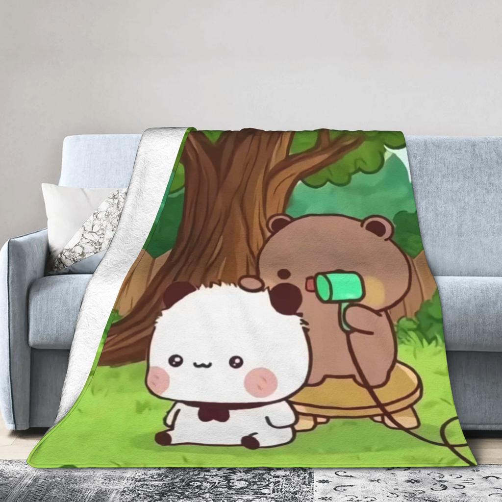 Bubu & Dudu Appreciating Lanterns Flannel Blankets Winter  Super Soft Throw Blanket for Home Decor Novelty Bedspread Bed Cover