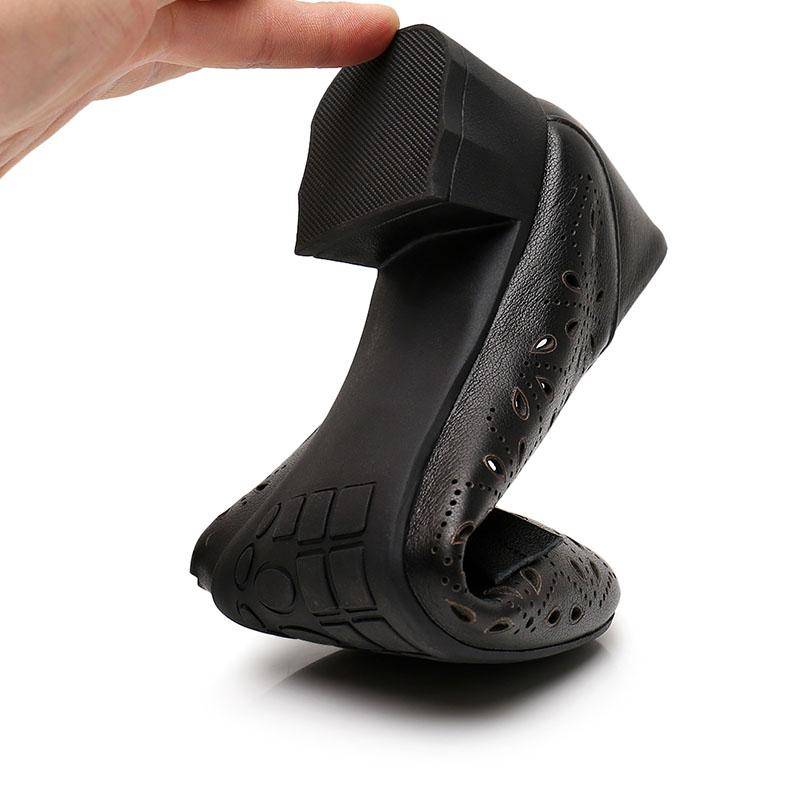 GKTINOO High Heels Dress Shoes Genuine Leather Pumps Women Hollow Out Comfortable Office Shoe Ladies zapatos mujer