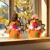 Stuffed Fabric Turkey Thanksgiving Plush Doll, Animal Figurine, Autumn Fall Fireplace Accents Harvest Tabletop Decoration for Home Desktop Tired Tray