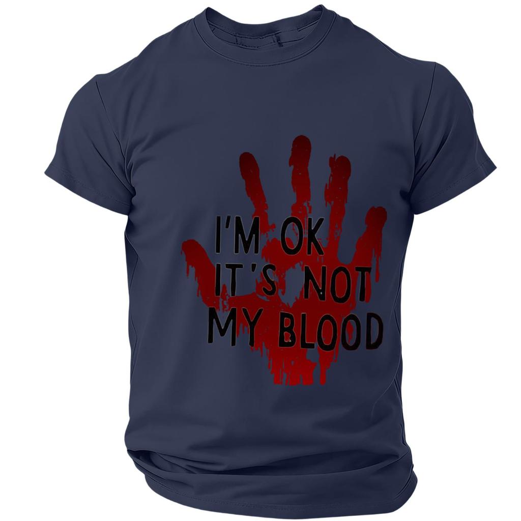 Men's Casual Short Sleeve Halloween Print T-Shirt - Lightweight Breathable Round Neck Top