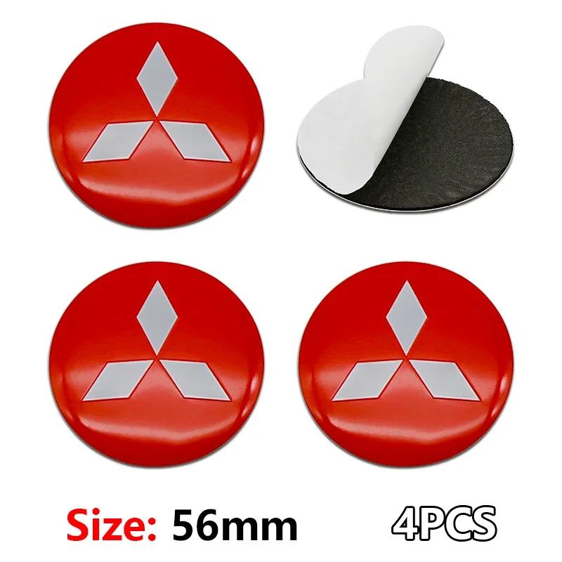 4Pcs Car Wheel Center Hub Cap Rim Cover Stickers Accessories For Mitsubishi Ralliart Mirage Outlander Xl Galant Space Star L200 wszm26
