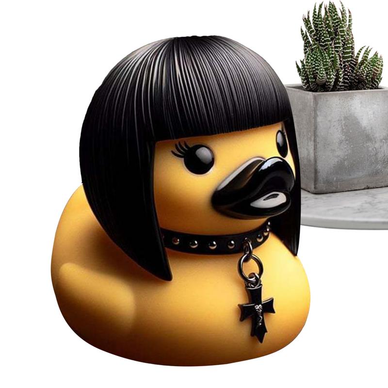 Indoor Duck Statue Gothic Sculpture Punk Animal Figurine Resin Statues Desk Decor Collectible Figurines Satan Duck Tabletop