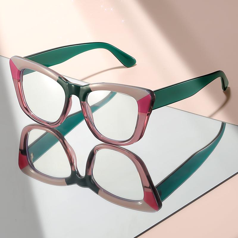 

Крупногабаритные очки с защитой от синего света, с цветовым контрастом, высококлассные, модные и удобные очки с плоскими линзами зелёный