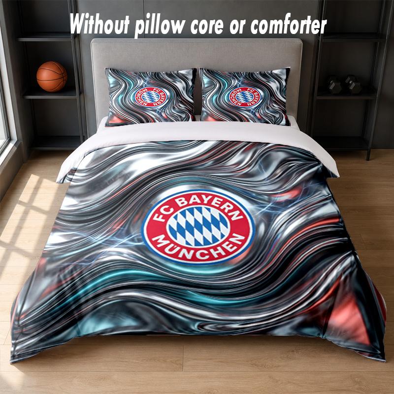 Set Biancheria da Letto Design Bayern Monaco 1 Copripiumino + 2 Federe Morbido Traspirante Biancheria da Letto per la Casa