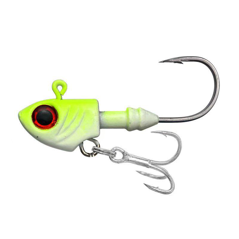 Luminous Fish-Shaped Jig Head with Spinner Blade 3.5-33g, Blood Groove Hook for Bass & Perch, Multi-Layer Soft Bionic Bait