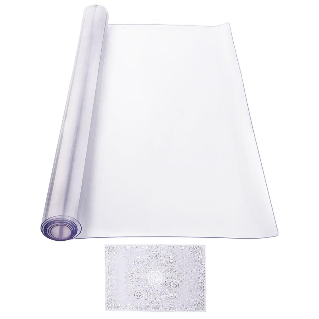 VEVOR Plastic Table Cover, 24 x 48 Inch 2.0 mm Thick Clear Table Protector, Rectangle PVC Desk Mat