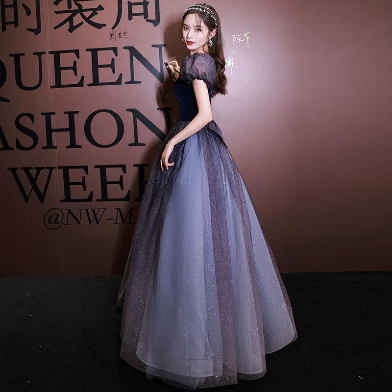 Annual Meeting Evening Dress 1011 New Autumn and Summer Banquet Temperament Fairy Student Socialite Host Long Dress