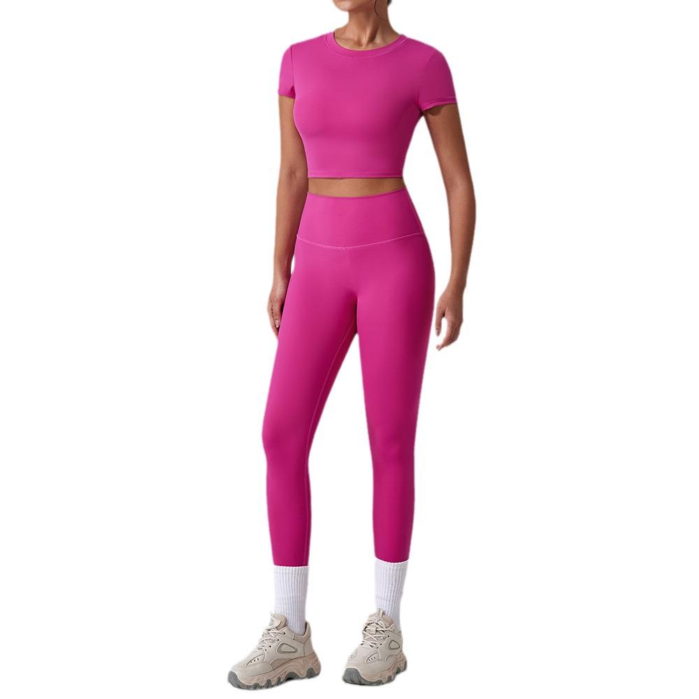 Sleek Yoga Set: Moisture-Wicking, Quick-Dry, Beautiful Back, Nude Feel, Two-Piece for Training & Running