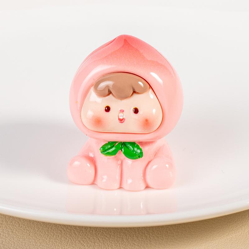 Miniature Figurine Mini Cute Car Interior Decorations Cartoon Fruits Doll Luminous Home Decoration Accessories Crafts Gifts