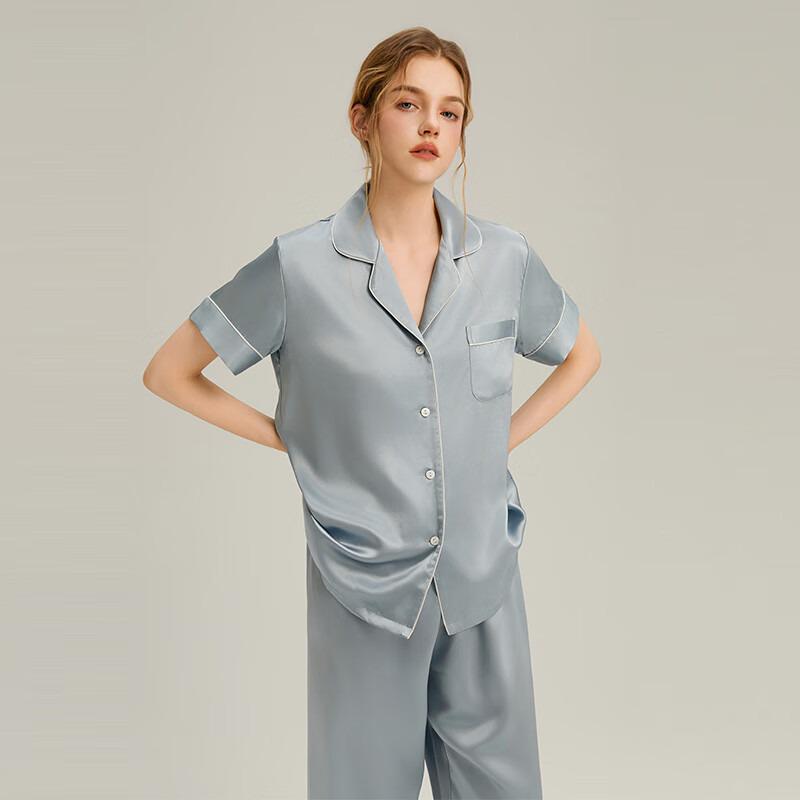 Shanmuer Women's Mulberry Silk Pajama Set - Two-Piece, Wearable Outdoors, Spring/Autumn