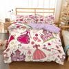 Kids Cartoon Pink Castle Comfortable Duvet Quilt Cover Pillowcase Bedding Set Children Bedroom Decoration Home Textile