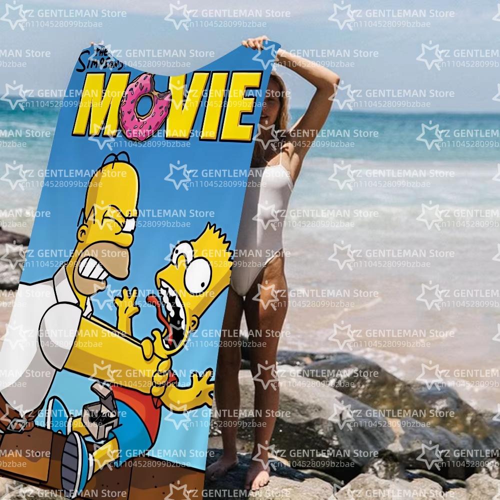 THE S-SIMPSONS Anime Cartoon Beach Towel Cute Kawaii Room Decor Bath Girls Children Hand Towels For Bathroom Shower