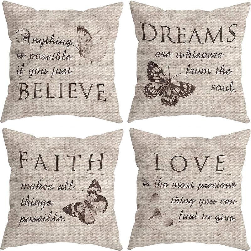 American Retro Printed Linen Pillowcase Living Room Sofa Office Pillow Car Cushion Cover