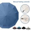 1Pc Manual Folding Umbrella Large Double Size Uv Protection Sun Rain Resistant Compact Shade Sunny And Rainy Umbrella