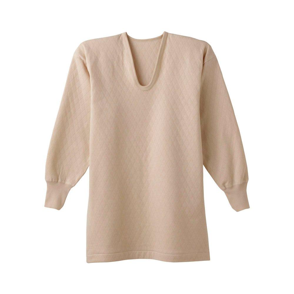 

Gunze KH6210 Inner Comfortable Seasonal Long Light Size M Men s Shirt, Workshop, Wool-Blend Quilted, Sleeve, U-Neck, Beige,