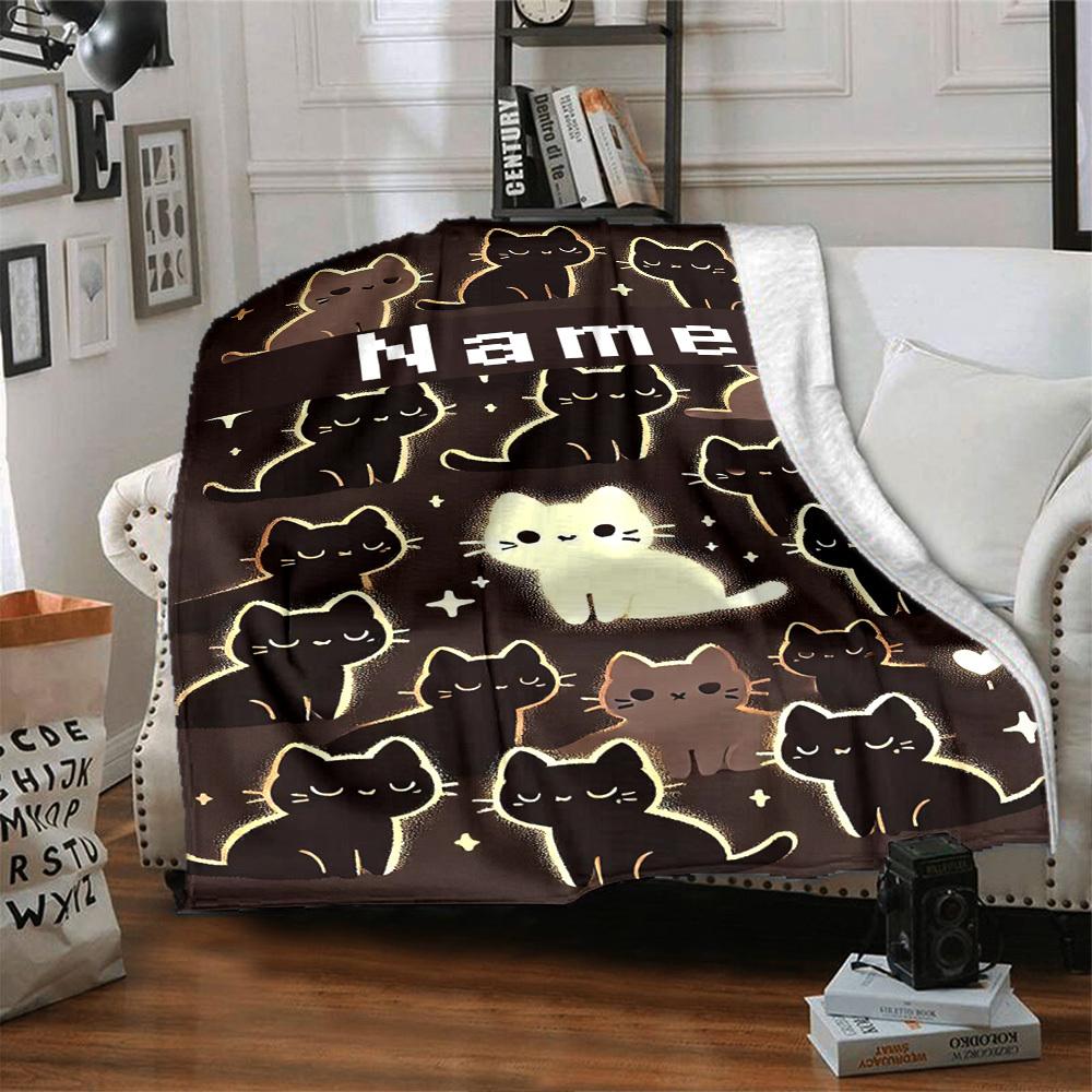 Cute Cat With Roses Home Customization Blankets Soft Cozy Lightweight Allseason Multipurpose Blanket For Picnics Sofas Offices Beds Living Rooms
