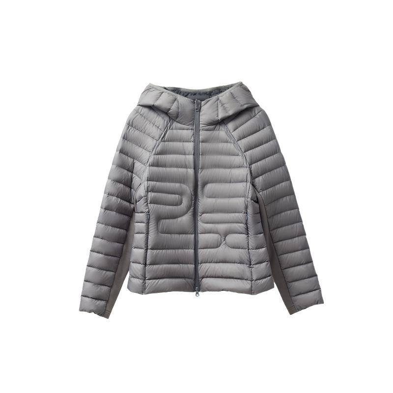 Hooded down jacket women's casual warm duck down ribs jacket medium and long Japanese and Korean casual