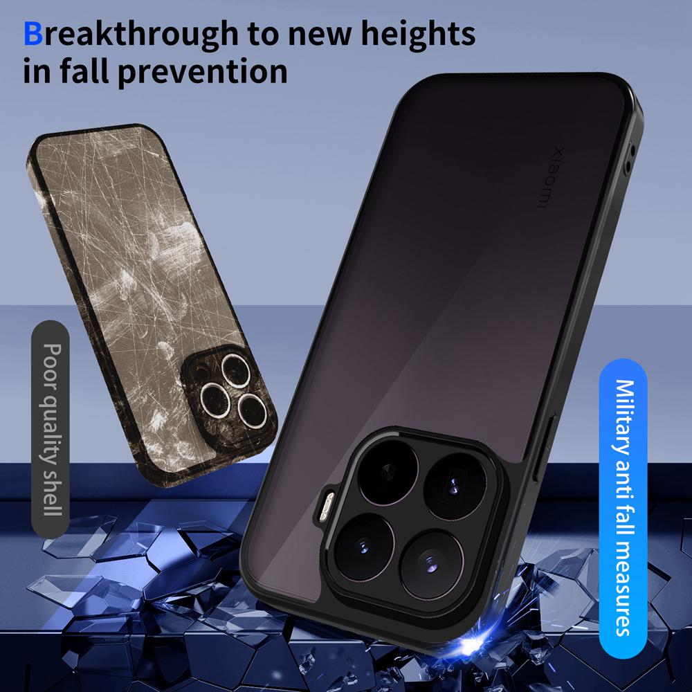 KEYSION Matte Translucent Black Phone Case for Xiaomi 17T 17T Pro Soft Silicone+PC Shockproof Back Cover for Xiaomi 17T Pro 5G