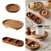 Round Oval Jewellery Display Trays Wood Display Plate Creative Candle Storage Rack  Home Decoration