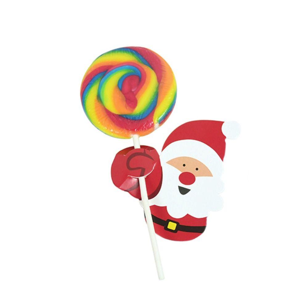 50pcs Santa Claus Lollipop Paper Cards Package Paper Kids Candy Gift Package  Decoration