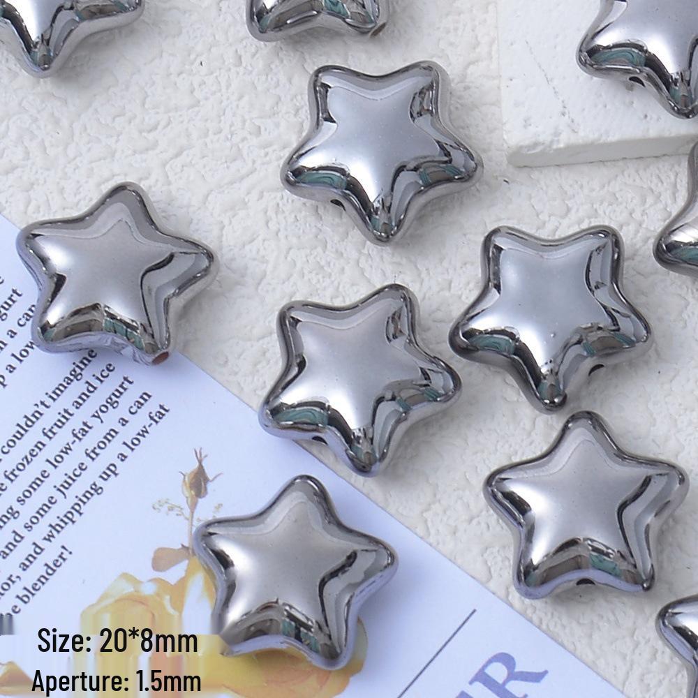Silver-Plated Y2K Acrylic 3D Spacer Beads for DIY Jewelry Bracelets