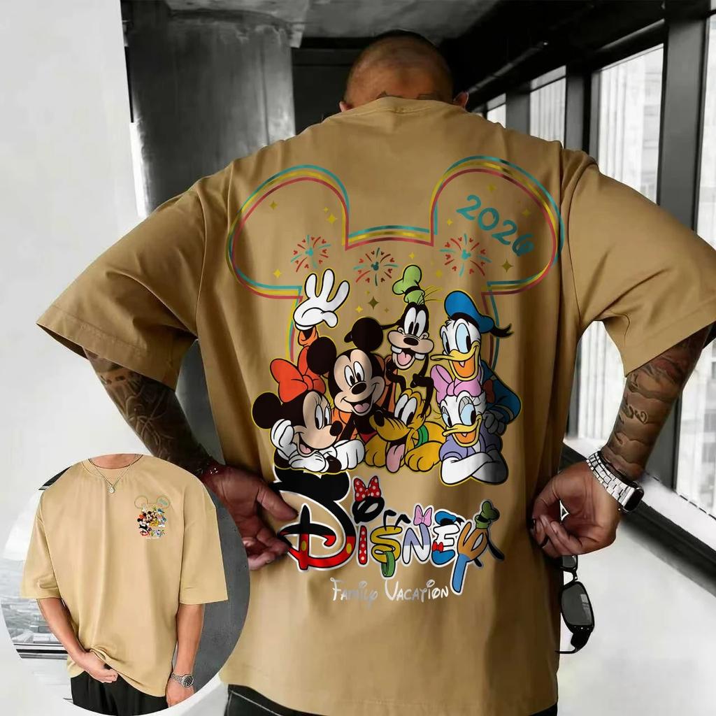 Mickey Mouse a Donald Duck Novoroční Grafický Potisk Trička Dámské Pánské Harajuku Streetwear Styl Letní Tričko Bavlna Oversized Top