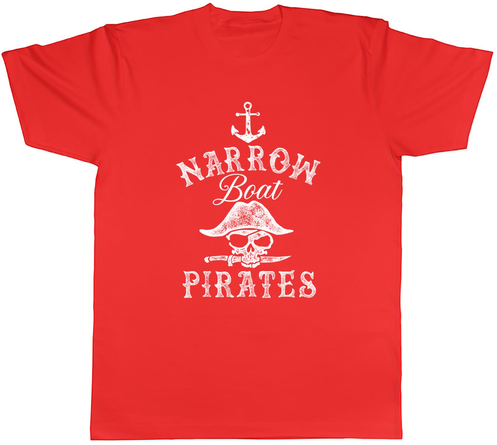 Funny Narrowboat Pirate Waterway Boat Skull Unisexs TShirt Tee Gift Top S