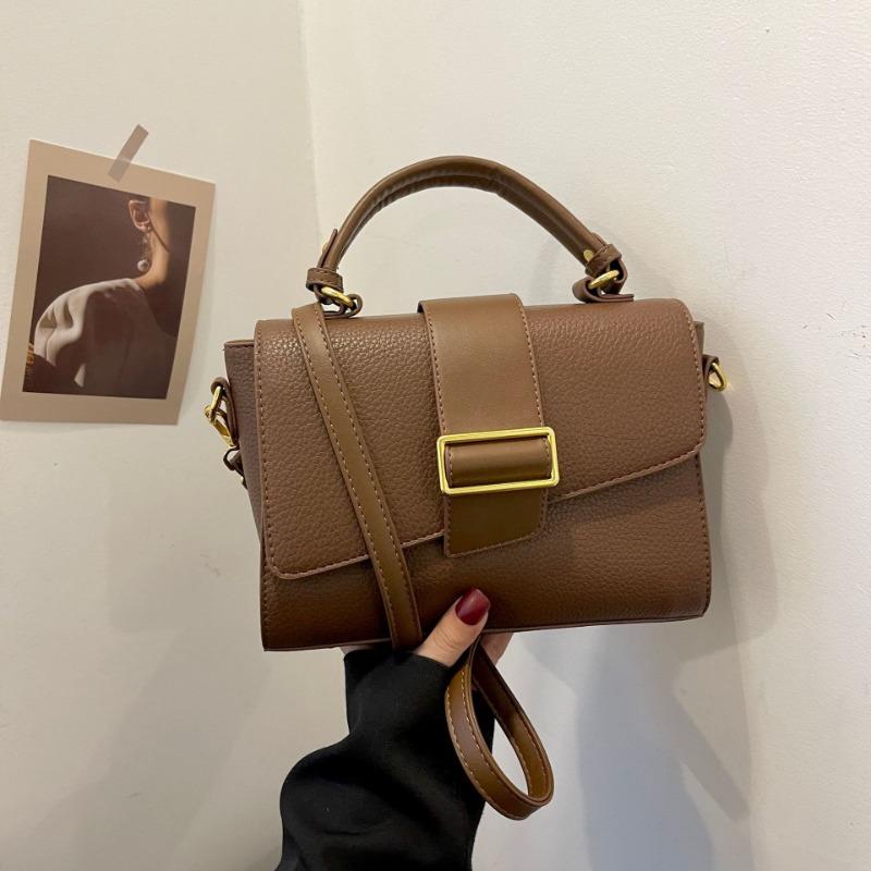 

Модные женские сумки Новые простые и атмосферные сумки через плечо Большая вместимость ощущение высокого класса универсальные сумки с диагональным ремнем коричневый