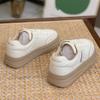 Leather Little White Shoes Children's Spring New Fashionable Versatile Breathable Thick-soled Heightening Board Shoes Casual Sports Shoes