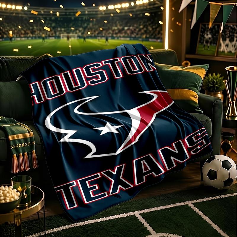 Basketball Texans Logo Blanket Lightweight Flannel Bedding Blanket Perfect for Travel, Camping, Living Rooms, Offices, Sofas, Fan Christmas Gift
